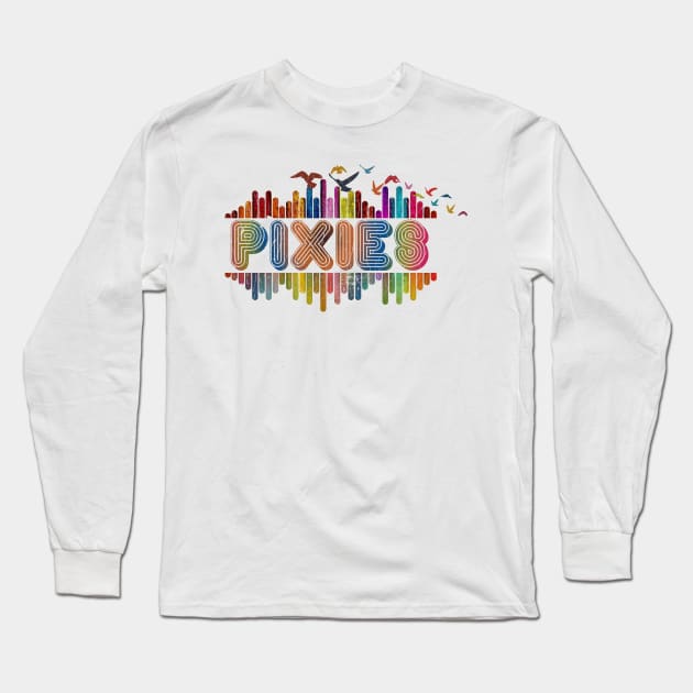 Tone Color Wave With Name-Pixies Long Sleeve T-Shirt by Mysimplicity.art